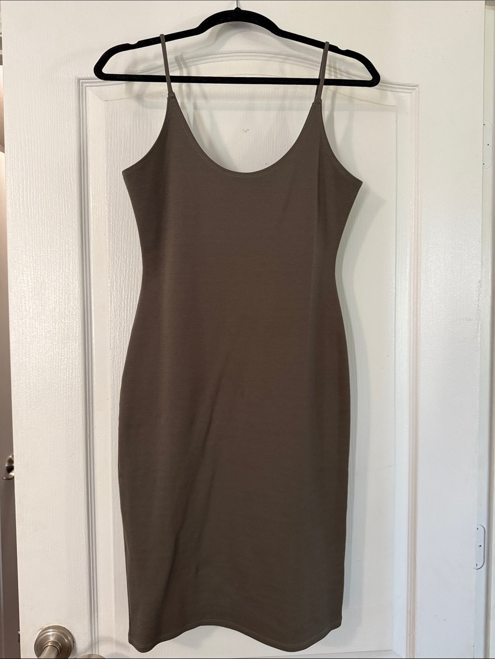 Women’s Slim Spaghetti Strap Dress in olive
